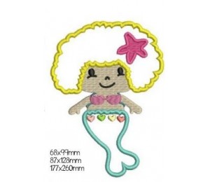 Stickmuster - Meerjungfrau Fanny Lou - Appli ASTROKATZE